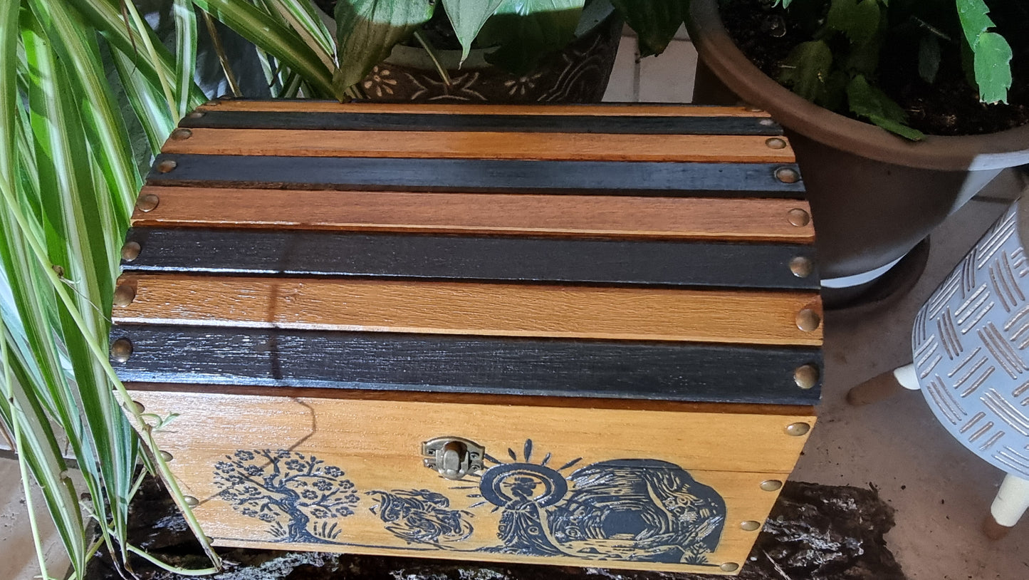 Pyrograved Chest – "The Return of Amaterasu"