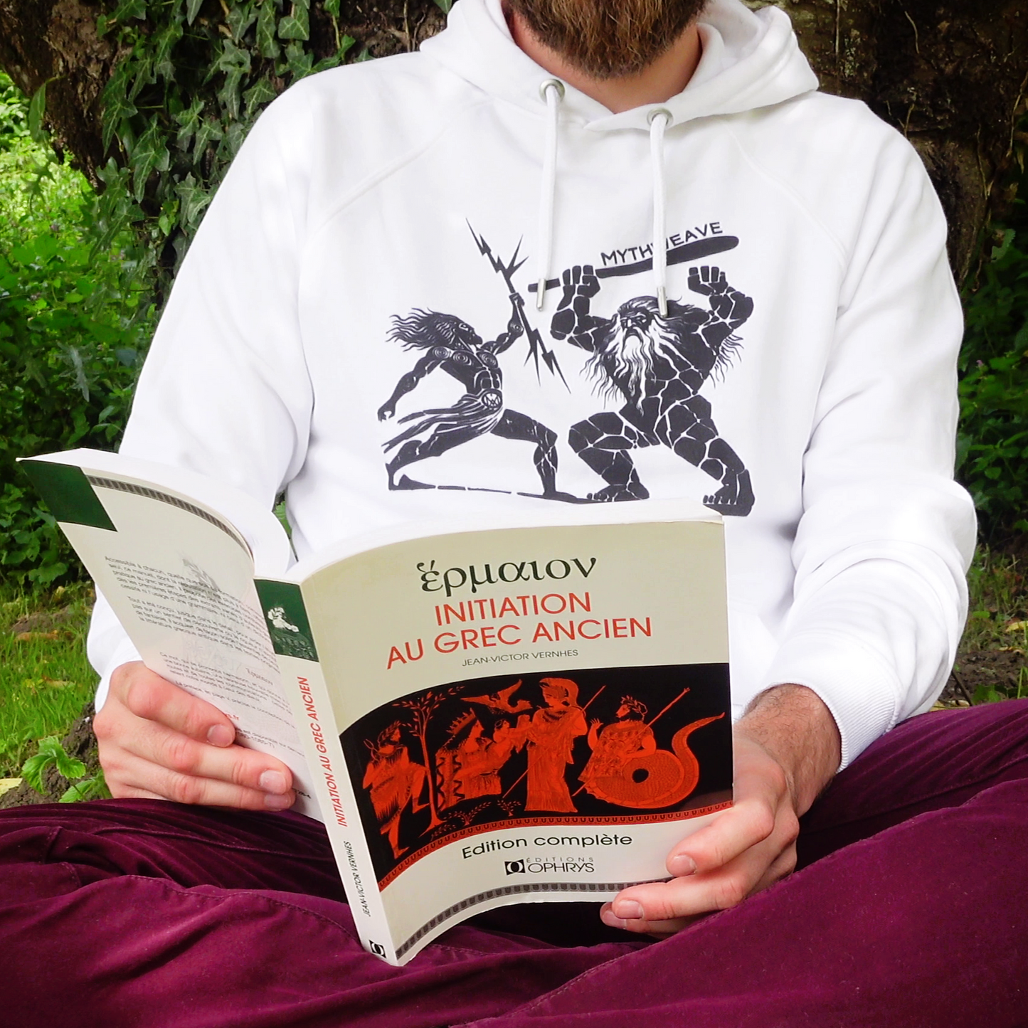 Sweat à capuche en coton bio "Zeus vs Titan"