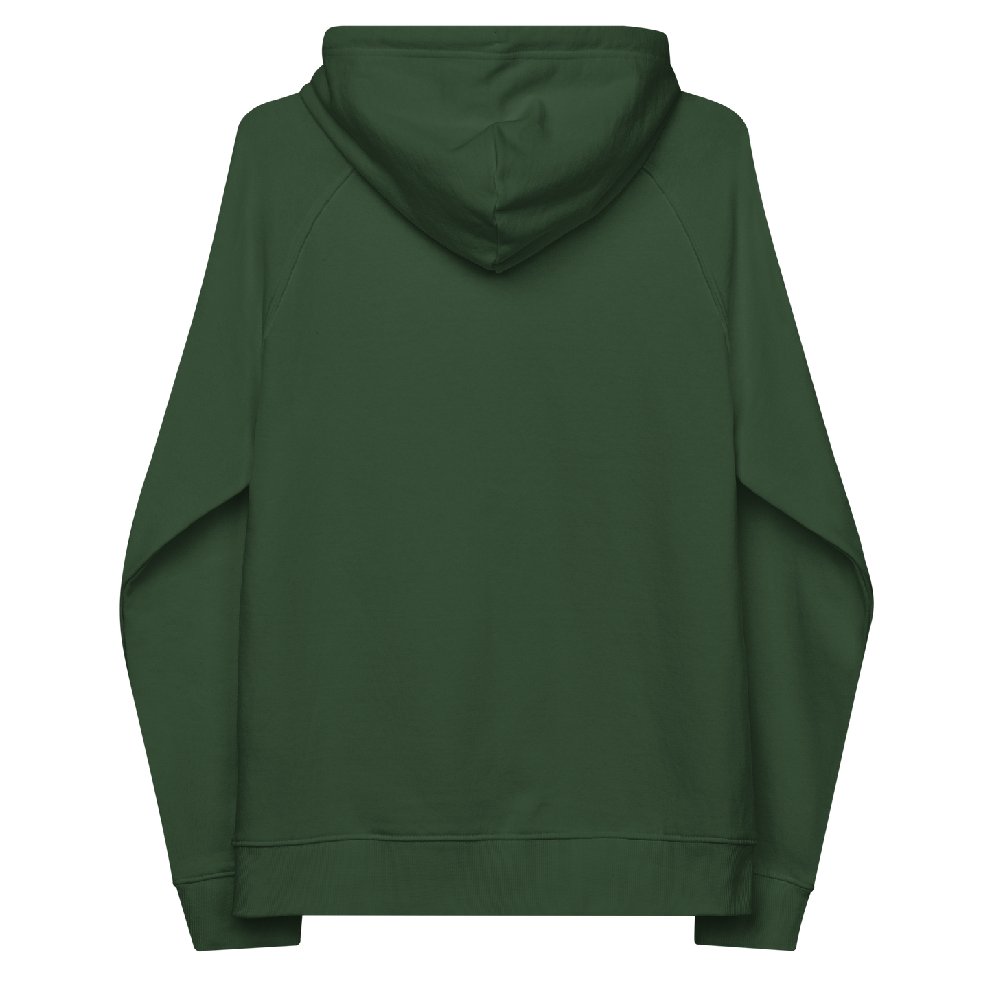 Sweat homme en coton bio couleur vert avec logo MythWeave à plat de dos