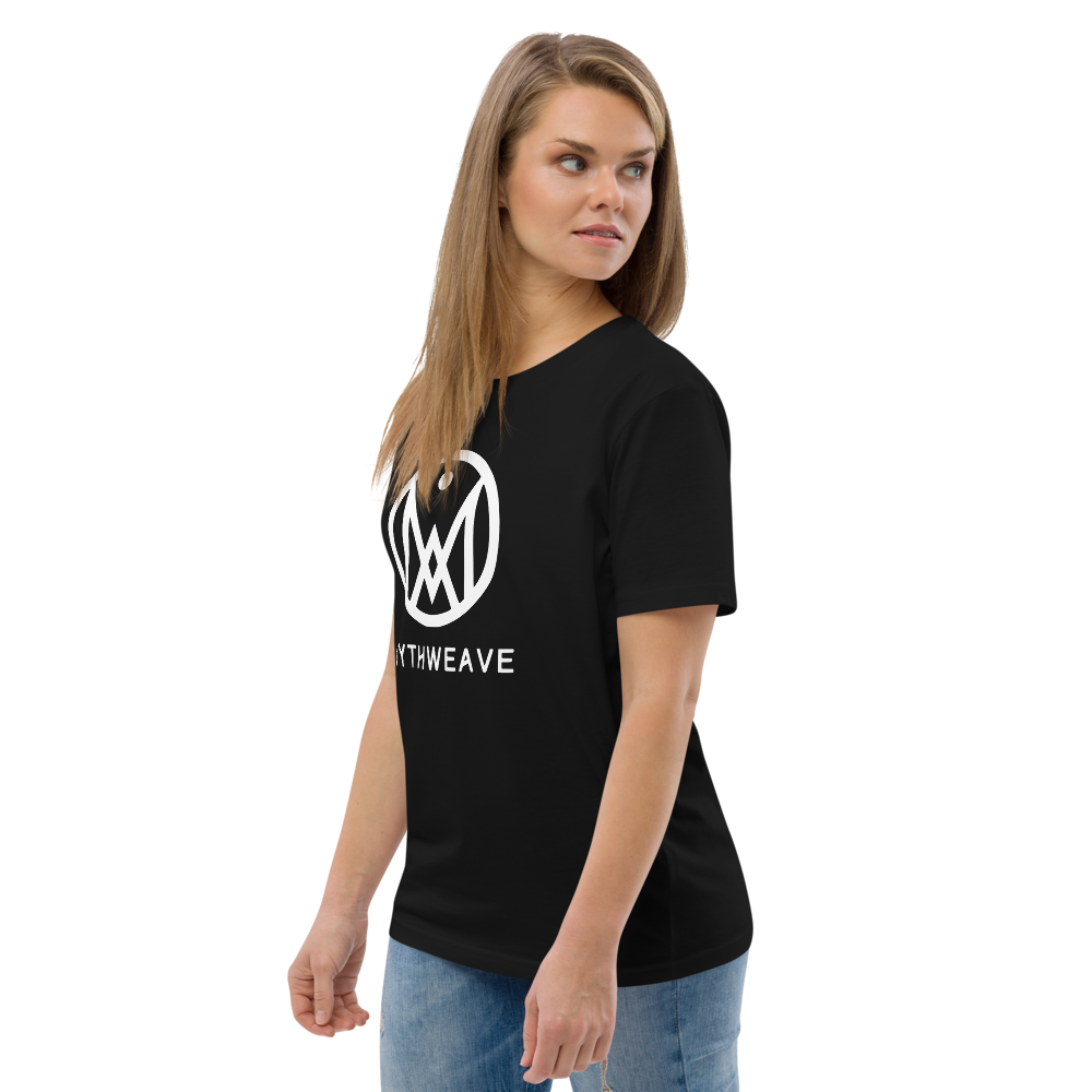 T-shirt Logo MYTHWEAVE blanc en coton bio - Femme