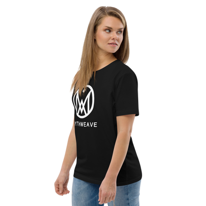 T-shirt Logo MYTHWEAVE blanc en coton bio - Femme