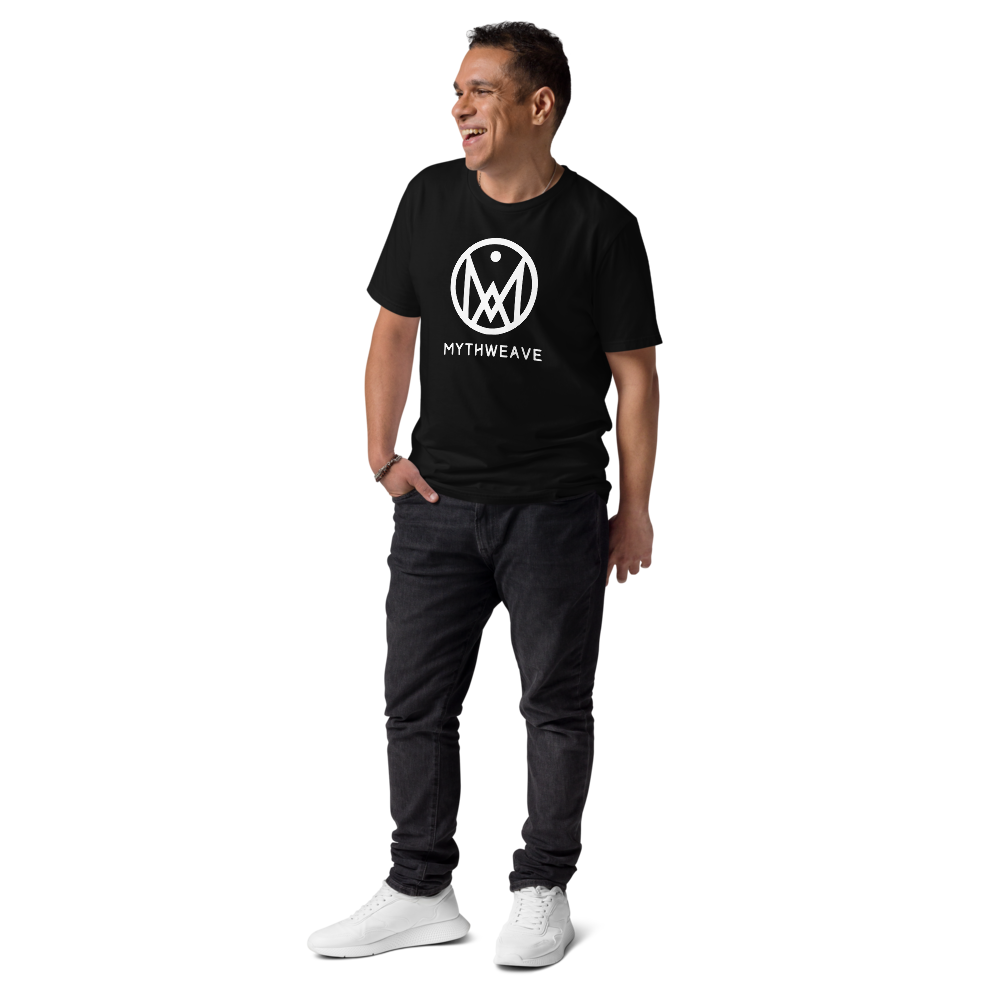 T-shirt Logo MYTHWEAVE blanc en coton bio - Homme