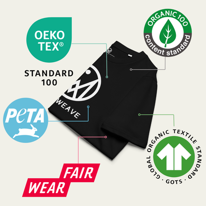 T-shirt Logo MYTHWEAVE blanc en coton bio - Femme