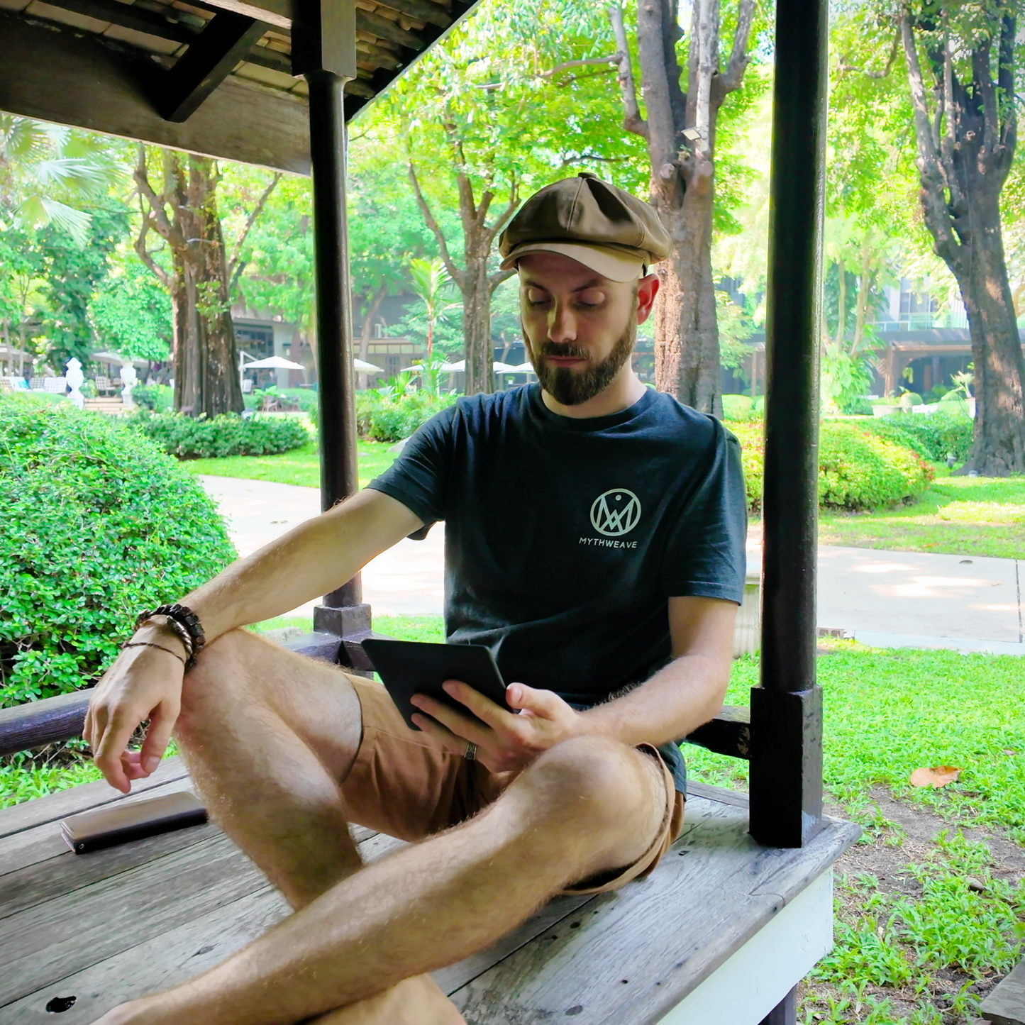 T-shirt MYTHWEAVE en coton bio logo blanc - Homme