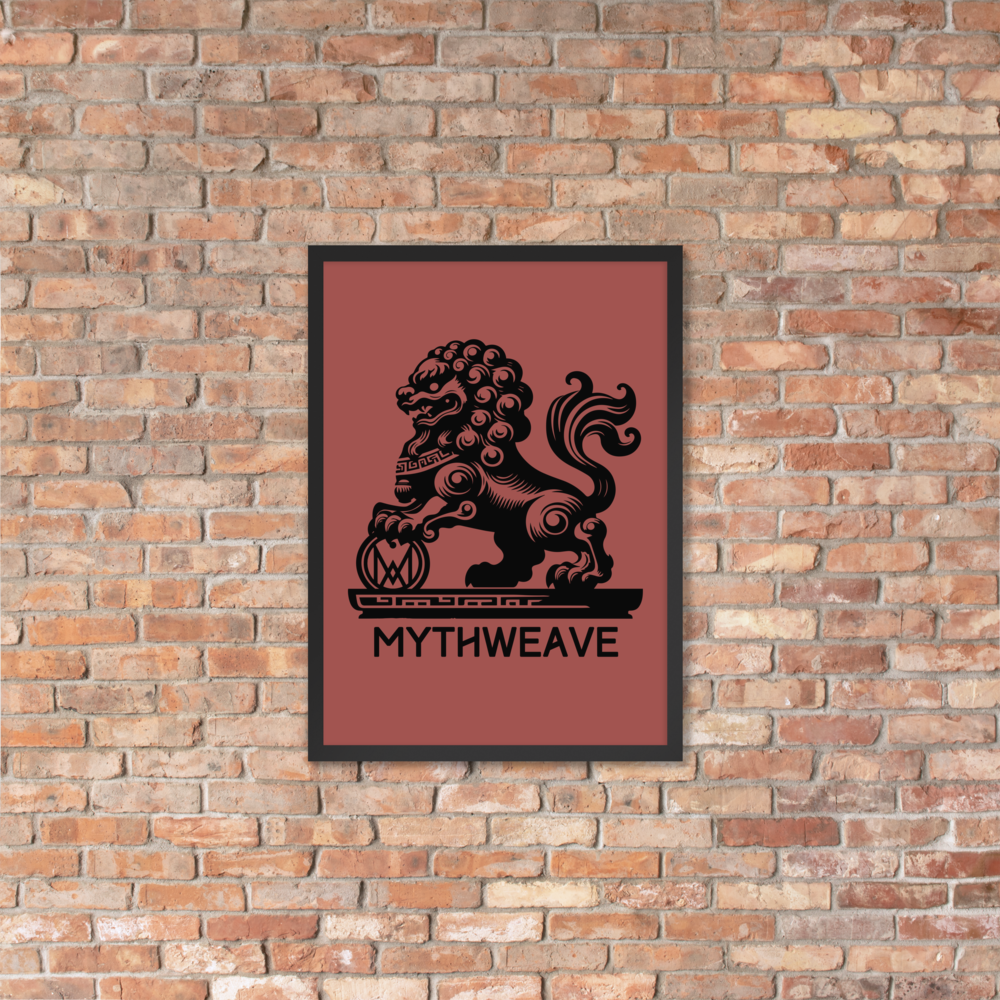 Tableau Mythweave Chien-Lion gardien 50x70cm