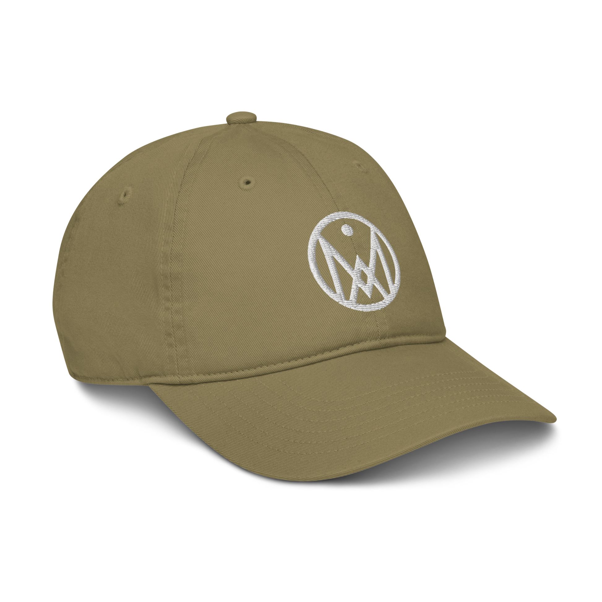 Casquette vert kaki logo MythWeave de profil