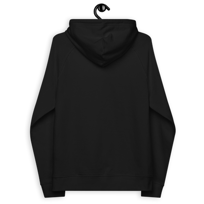 Sweat homme en coton bio couleur noir avec logo MythWeave à plat de dos