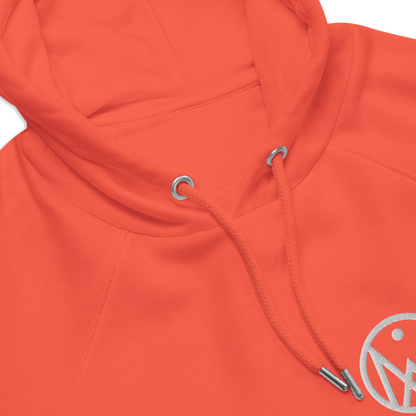 Zoom devant Sweat unisexe en coton bio couleur orange avec logo brodé MythWeave.