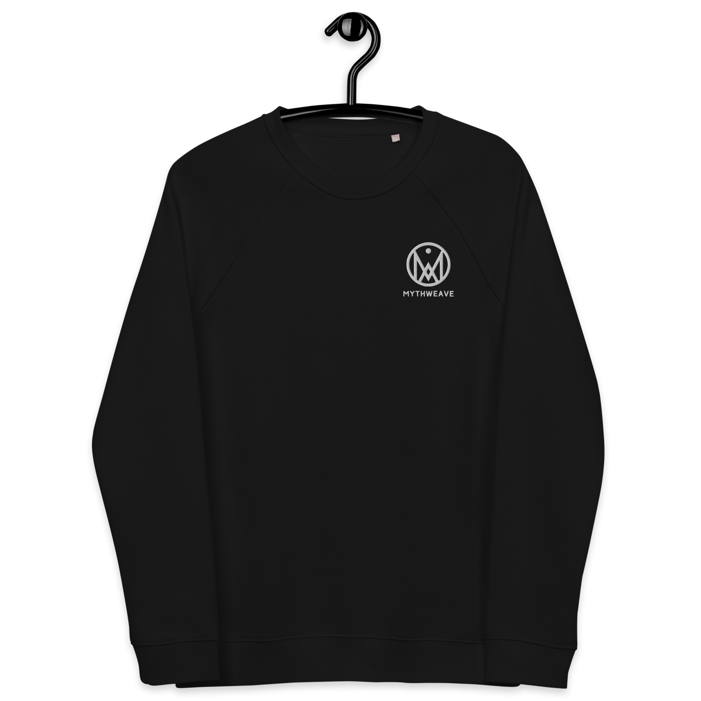 Sweatshirt Homme brodé en coton bio "Mythweave" - Noir