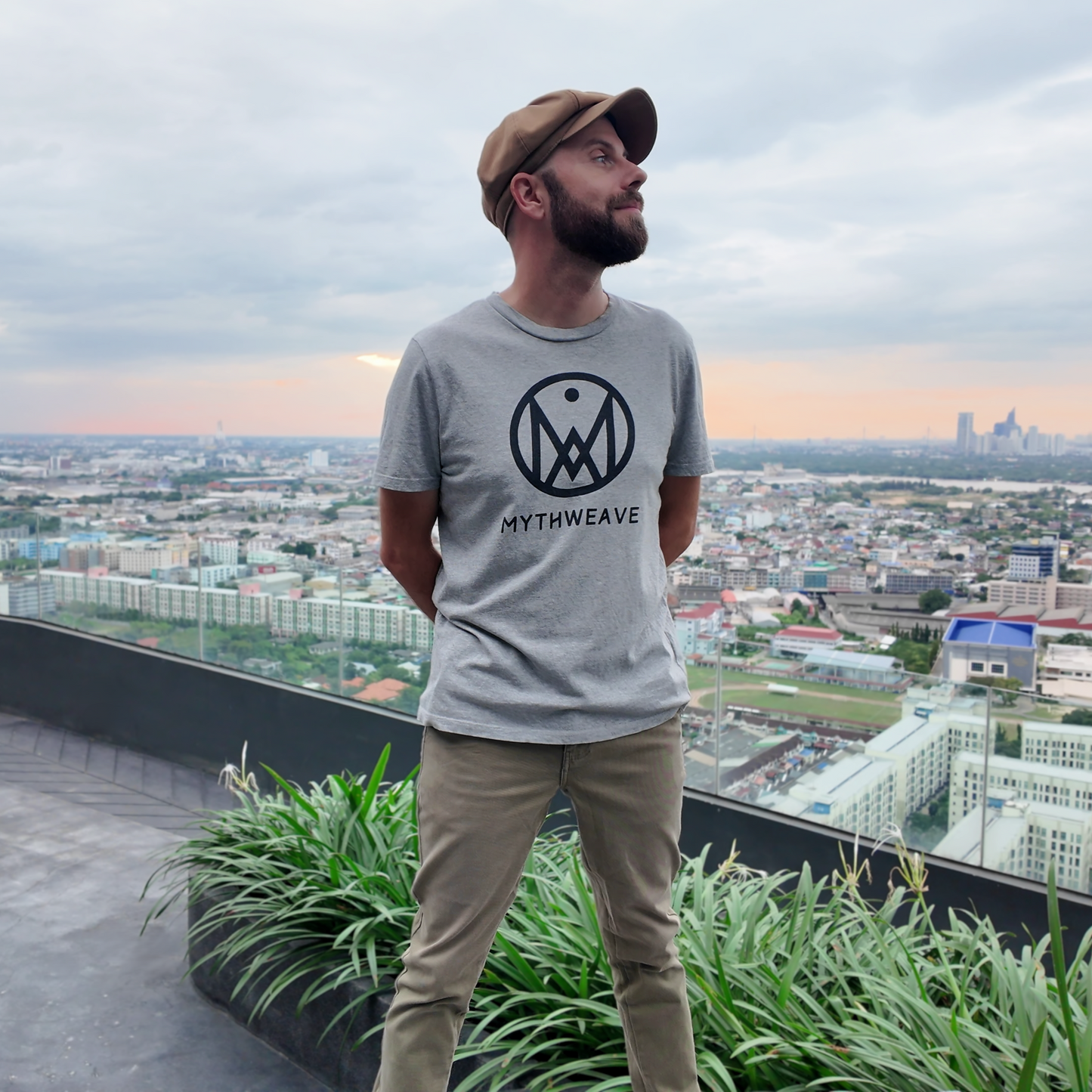 Men's Black MYTHWEAVE Logo T-shirt in Organic Cotton